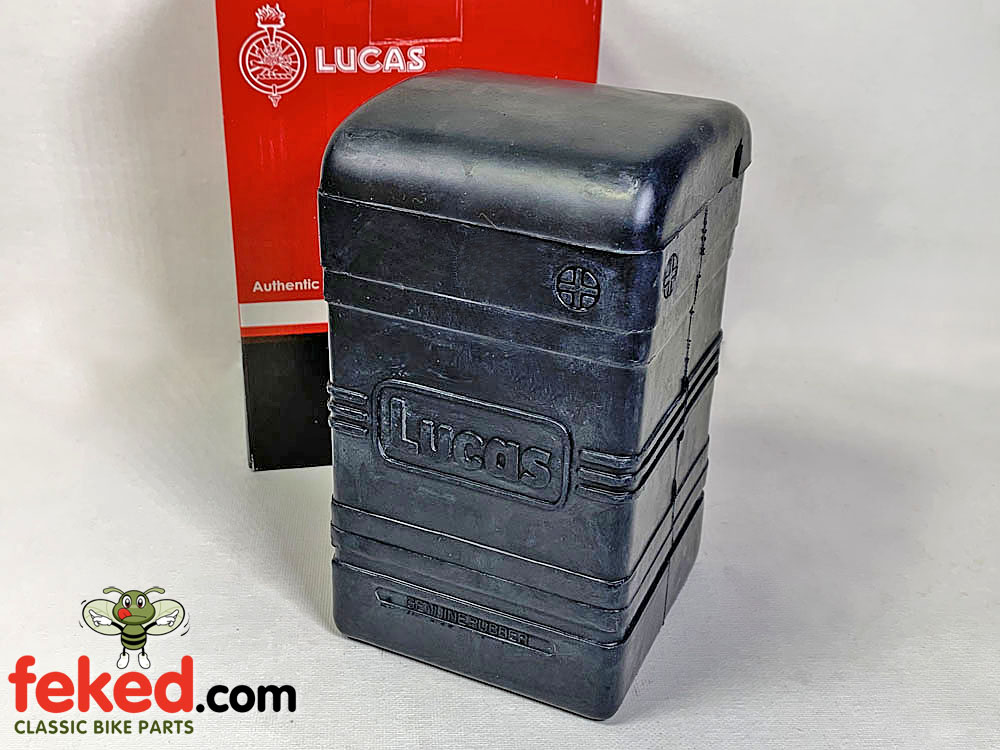 Genuine Lucas Rubber B49-6 Type Battery Box (Small Type) Supplied With  Black Top