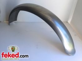 Extra Long 4+1/4" Front Mudguard - Raw Steel - 18/19" Wheel - Heavy Duty - C Section