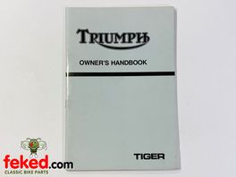 Triumph Tiger 750cc (1980) Owners Instruction Manual HandbookTriumph Tiger 750cc 1980 modelsQuite a comprehensive manual showing how to look after and maintain your bike.OEM: 60-7285