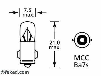 99-0537 - Bulb 12v 1.2w MCC BA7S - 281