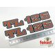 Honda TL125 Side Panel Decals - Self Adhesive Vinyl - 167mm